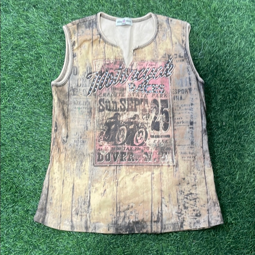 Skinny Minnie Beige and Brown Top